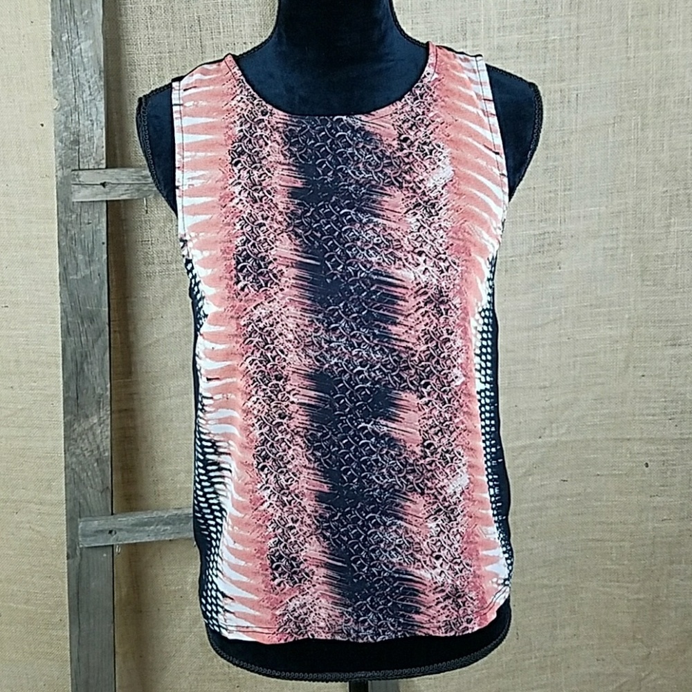 Topshop women 4 tank top‎ sheer Hi-Low whimsigoth hippie grungecore punk